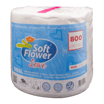 Soft-Flower-Love-Asciugamano-800-front-430x497 PROSOAPE DE HARTIE SOFT FLOWER LOVE 800 FOI 2 STRATURI - imagine 1