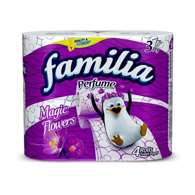 xcgrhb FAMILIA HARTIE IGIENICA MAGIC FLOWERS 3STR 4ROLE/SET - imagine 1