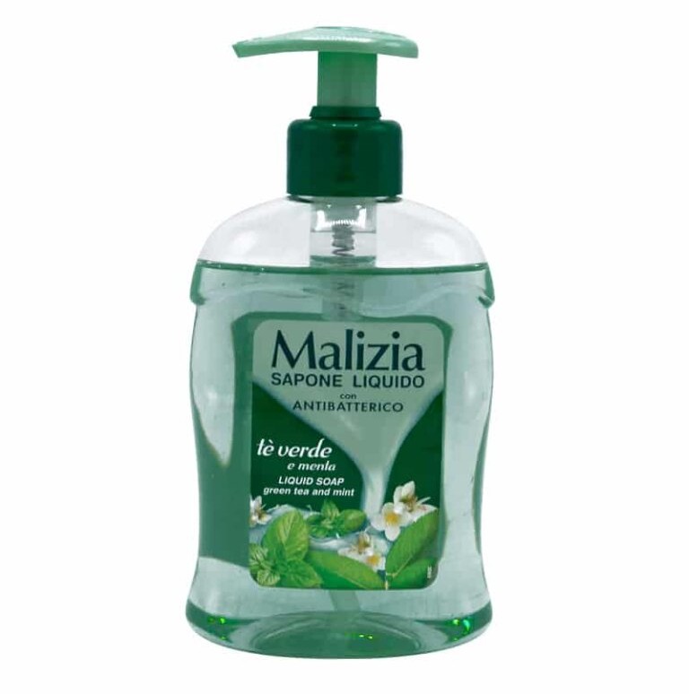 Malizia-Sapone-liquido-te-verde-e-menta-front-800x926-8003510006403-768x889 SAPUN LICHID MALIZIA ANTIBATTERICO CU CEAI VERDE SI MENTA 300ML - imagine 1