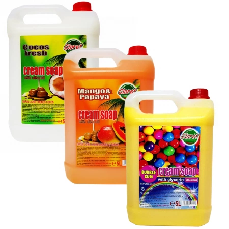 sapun-lichid-dispensere-cloret-5-litri-450x450 CLORET SAPUN LICHID 5L CREMOS BUBBLE GUM - imagine 1
